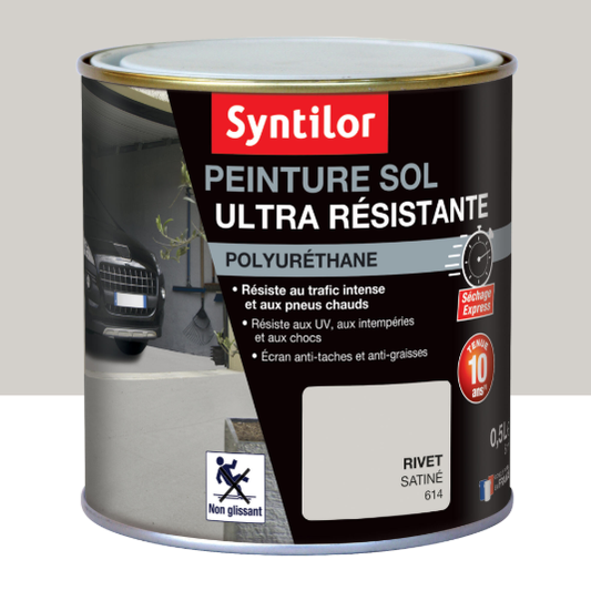 Peinture sol Ultra résistante SYNTILOR, rivet satiné, 0.5 l