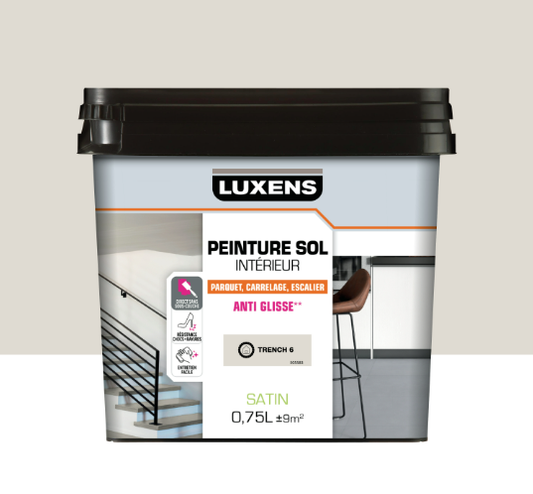 Peinture sol, carrelage / parquet / laminé Intérieur LUXENS, trench 6 satiné, 0.