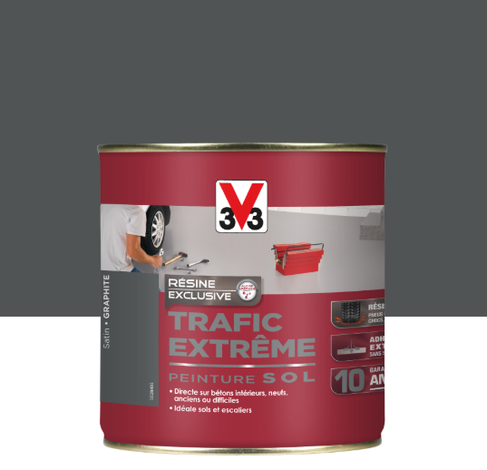 Peinture sol Trafic extrême V33, graphite satiné, 0.5 l