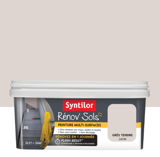 Peinture, carrelage / parquet / laminé Renov sol SYNTILOR, grès tendre satiné, 2