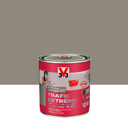 Peinture sol Trafic extrême V33, argile satiné, 0.5 l