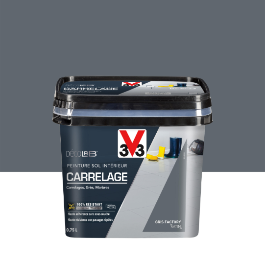 Peinture sol, carrelage Décolab® V33, gris factory satiné, 0.75 l