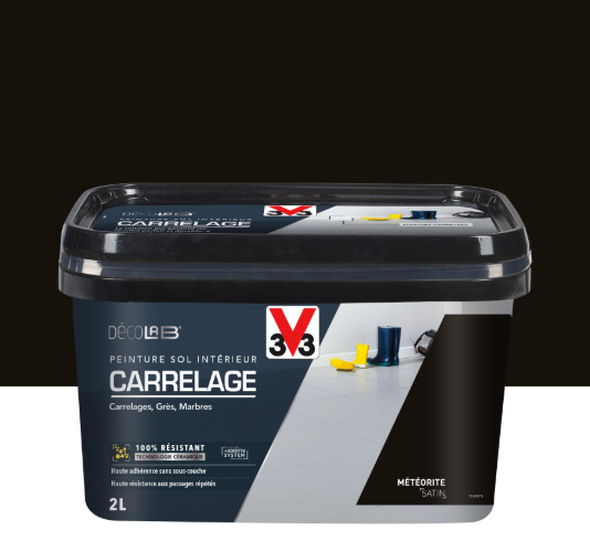 Peinture sol, carrelage Décolab® V33, météorite satiné, 2 l