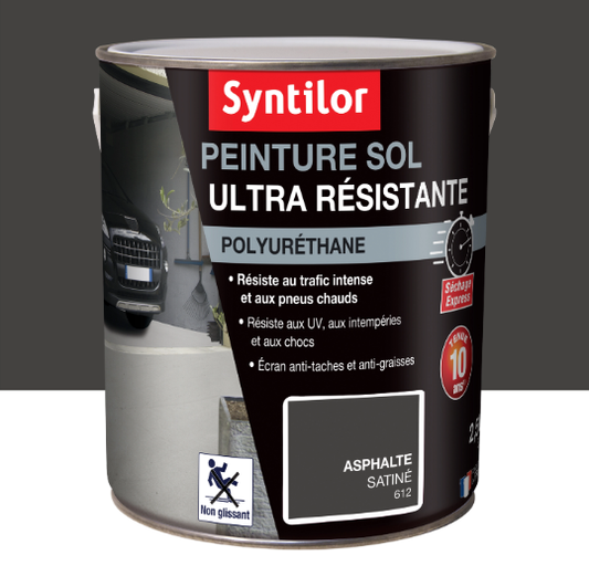 Peinture sol Ultra résistante SYNTILOR, asphalte satiné, 2.5 l