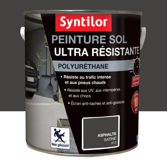 Peinture sol Ultra résistante SYNTILOR, asphalte satiné, 4 l