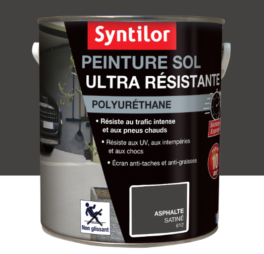 Peinture sol Ultra résistante SYNTILOR, asphalte satiné, 4 l