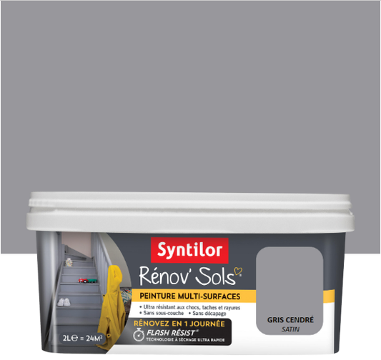 Peinture, carrelage / parquet / laminé Renov sol SYNTILOR, gris cendre satiné, 2