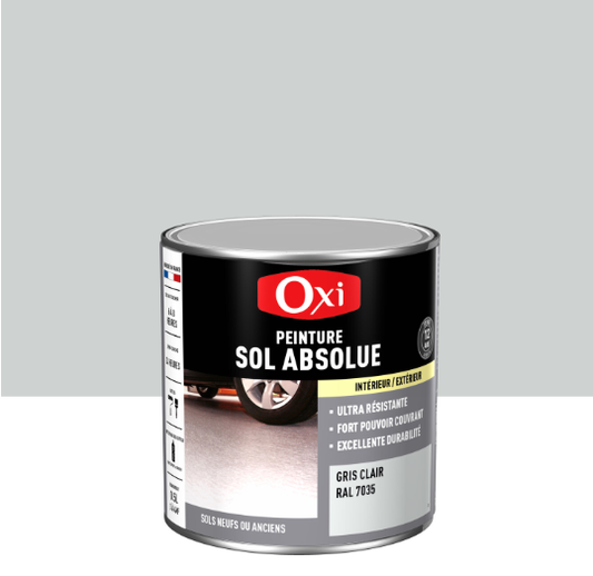 Peinture sol Absolue OXI, RAL 7035, gris clair satiné, 0.5 l