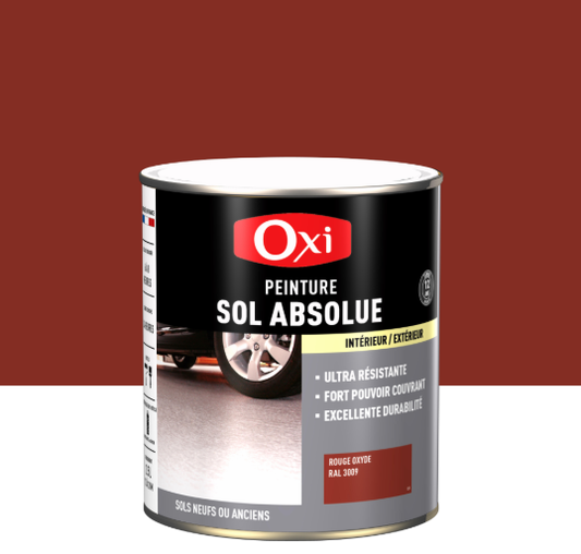 Peinture sol Absolue OXI, RAL 3009, rouge oxydé satiné, 2.5 l