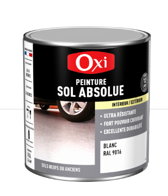 Peinture sol Absolue OXI, RAL 9016, blanc satiné, 0.5 l