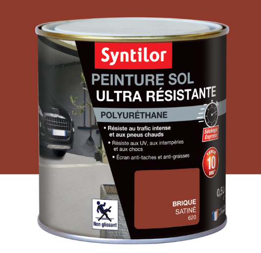Peinture sol Ultra résistante SYNTILOR, brique satiné, 0.5 l