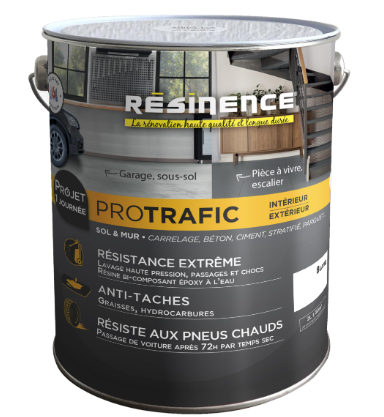 Peinture sol Protrafic RESINENCE, blanc satiné, 2 l