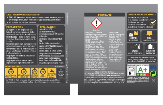 Peinture sol Protrafic RESINENCE, blanc satiné, 2 l