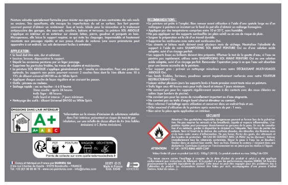 Peinture sol Absolue OXI, RAL 3009, rouge oxydé satiné, 0.5 l
