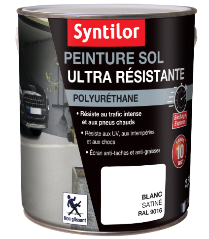 Peinture sol Ultra résistante SYNTILOR, blanc satiné, 2.5 l