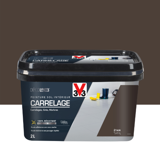 Peinture sol, carrelage Décolab® V33, gris étain satiné, 2 l