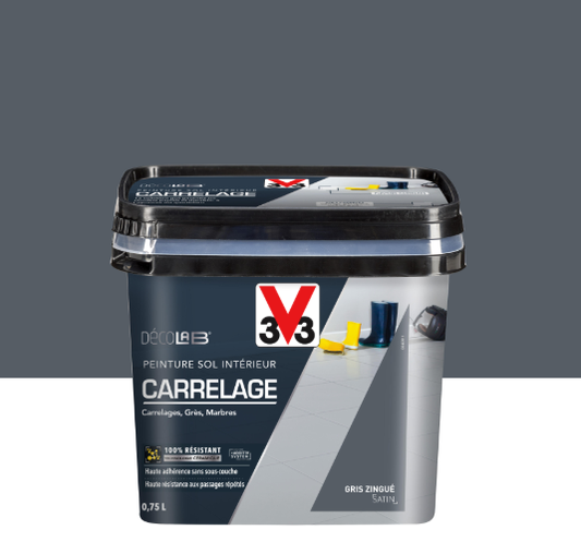 Peinture sol, carrelage Décolab® V33, gris zingué satiné, 0.75 l