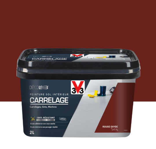 Peinture sol, carrelage Décolab® V33, rouge oxydé satiné, 2 l