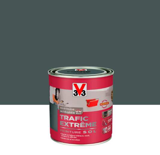 Peinture sol Trafic extrême V33, carbone satiné, 0.5 l