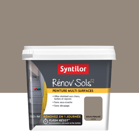Peinture, carrelage et bois Renov sol SYNTILOR, brun praliné satiné, 0.75 l