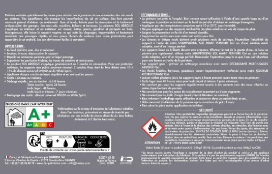 Peinture sol Absolue OXI, RAL 7009, gris vert satiné, 0.5 l