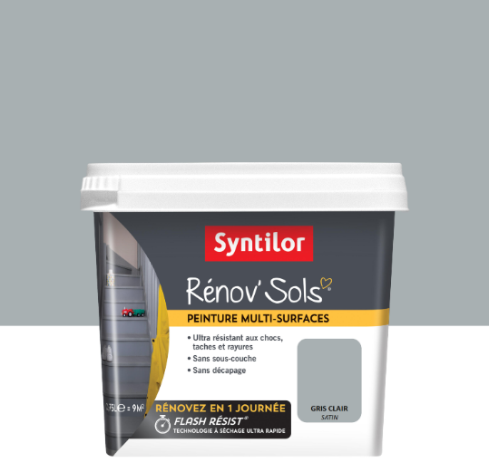 Peinture, carrelage et bois Renov sol SYNTILOR, gris clair satiné, 0.75 l