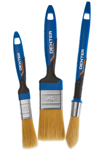Lot de pinceaux x3 pour peindre une surface lisse, DEXTER