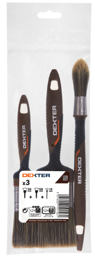 Lot de pinceaux x3, DEXTER pour peindre toutes surfaces