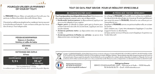 Primaire D'accrochage pour peinture à effet, blanc, 2.5l