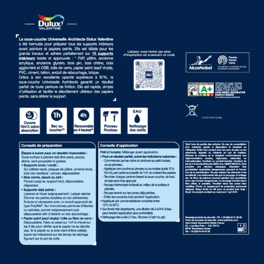 Sous-couche universelle Architecte DULUX VALENTINE 10L+20% gratuit