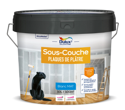 Sous-couche plaque de plâtre DULUX VALENTINE blanc 10 L