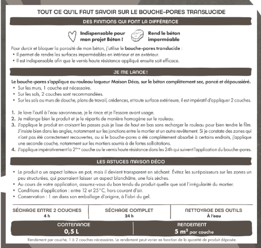 Bouche pores Le béton, incolore, 0.5l