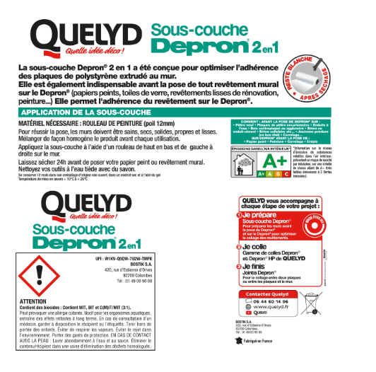 Sous-couche pour matériaux isolants QUELYD blanc 2.5 L