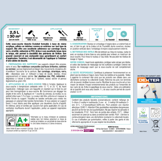 Sous-couche carrelage, verre, pvc, stratifié LUXENS 2.5 L