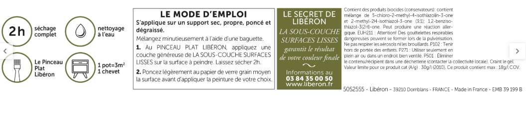 Primaire, Surface lisse, LIBÉRON, blanc 0.25 l