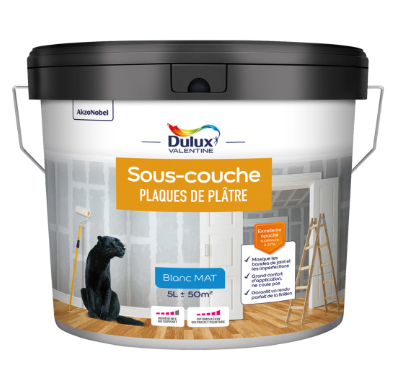 Sous-couche plaque de plâtre DULUX VALENTINE blanc 5 L