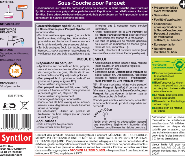 Sous-couche parquet SYNTILOR 2.5 l, incolore