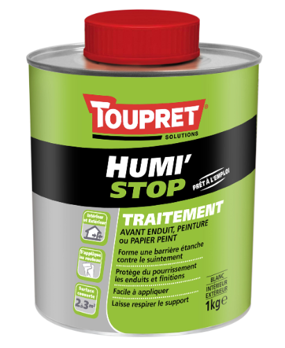 Humi'Stop, traitement d'humidité en pâte avant enduit TOUPRET, 1 kg