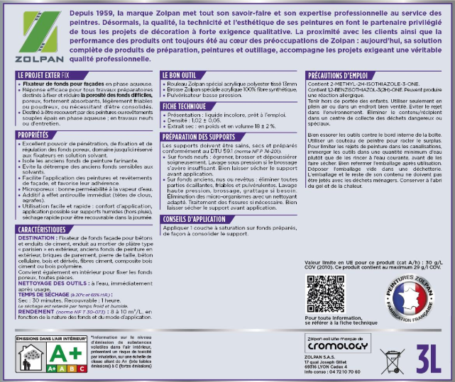 Sous-couche façade Exter Fix ZOLPAN blanc 15 L