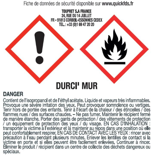 Traitement Durci' mur avant enduit et peinture TOUPRET 1L