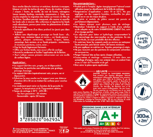 Sous-couche aérosol Masqueur de tâche OXI 300 ml