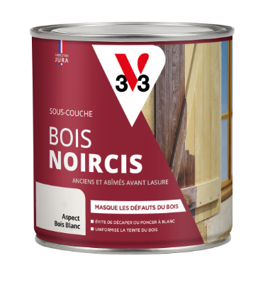 Sous-couche extérieure bois noircis V33 aspect bois blanc 0.5 l