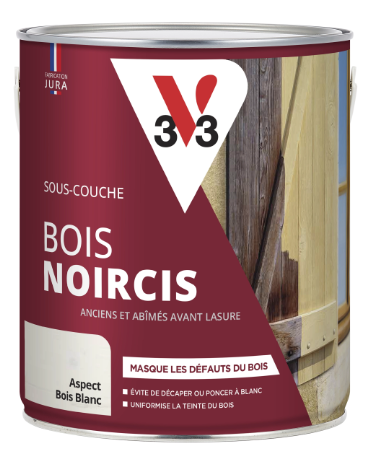 Sous-couche extérieure bois noircis V33 aspect bois blanc 2.5 l