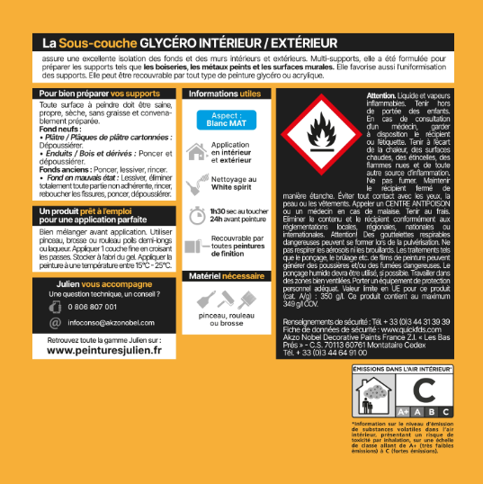 Sous-couche Glycéro Multi-supports JULIEN 0.5 l