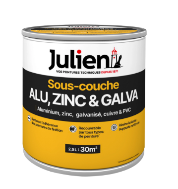 Sous-couche aluminium, zinc, cuivre, galvanisé, JULIEN, 2.5 l