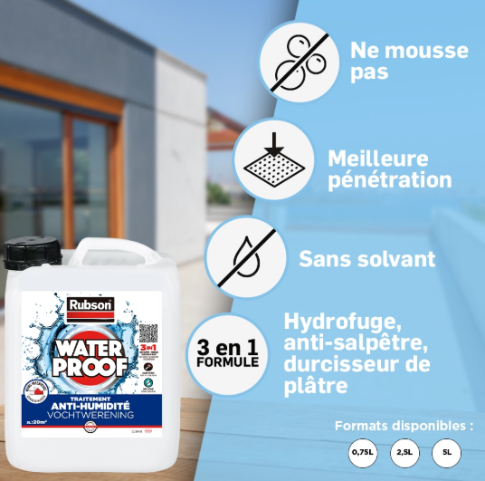 Traitement antisalpêtre Waterproof, RUBSON incolore 5 l