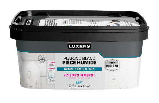 Peinture plafond blanc mat LUXENS Pièces humides 2.5L