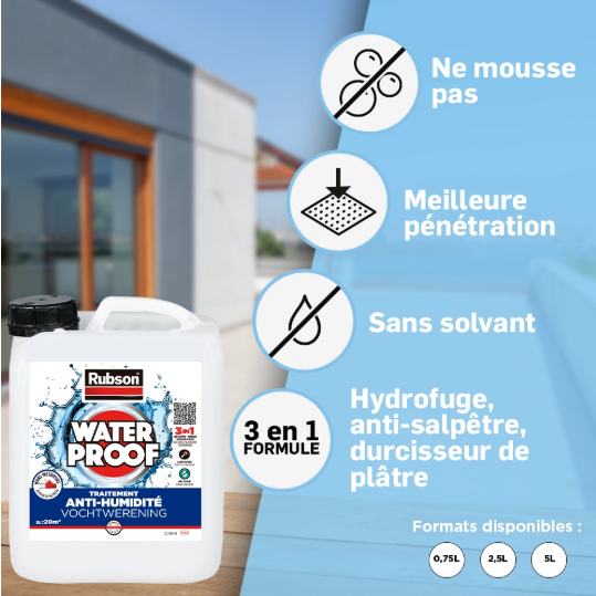 Traitement antisalpêtre Waterproof, RUBSON incolore 2.5 l