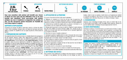 Peinture mur blanc satin LUXENS Anti-humidité 2.5L