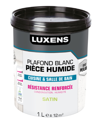 Peinture plafond blanc satin LUXENS Pièces humides 1L
